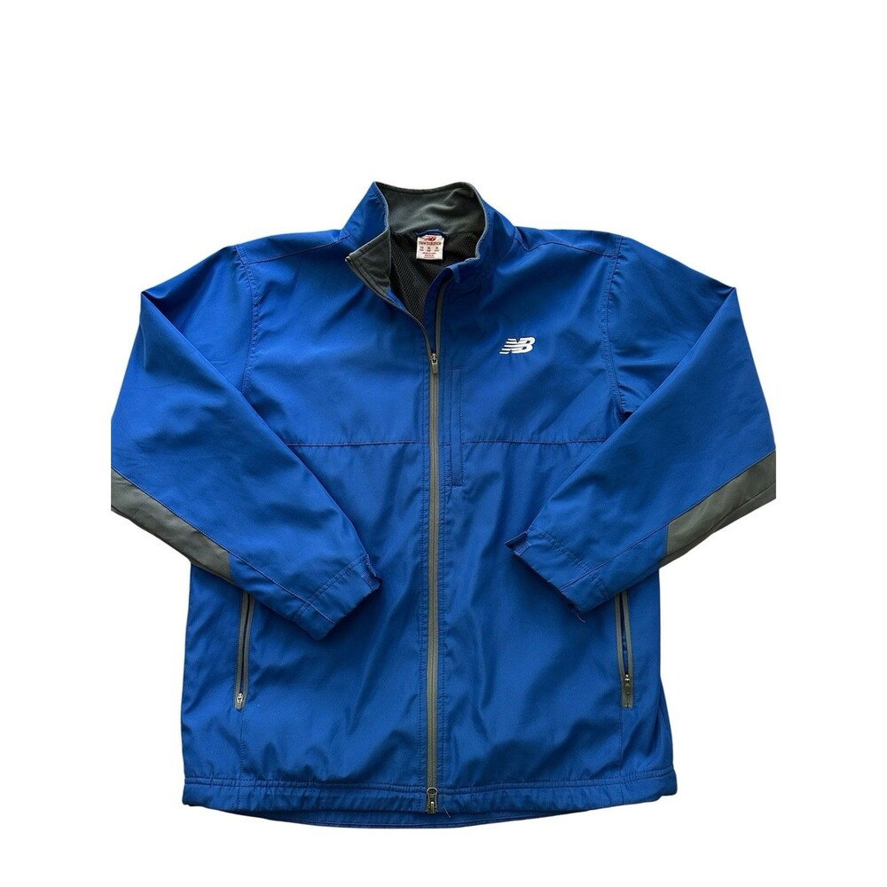 New Balance Blue Gray Full Zip Windbreaker Jacket Men's XL Mesh Lined RN #80185